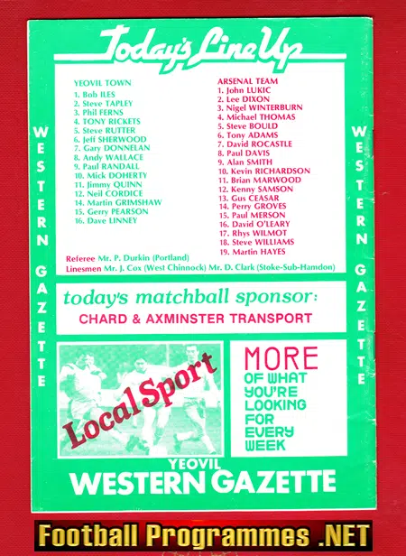 Alan Skirton Testimonial Benefit Game Yeovil Town 1988 - SIGNED