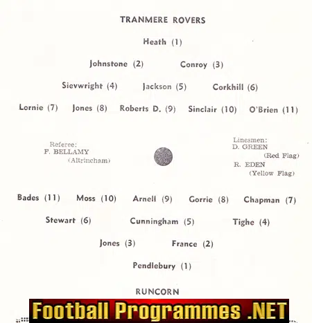 Tranmere Rovers v Runcorn 1964 - Resreves Match