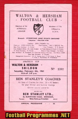 Walton Hersham v Shildon 1961 – Amateur Cup