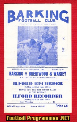 Barking v Brentwood Warley 1962 – Amateur Cup