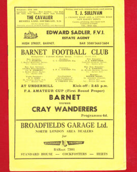 Barnet v Cray Wanderers 1961