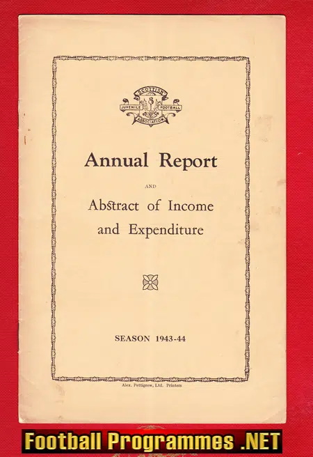Scottish Football Association Boys Rule Book 1943 – 1944