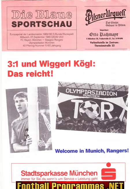 Bayern Munich v Glasgow Rangers 1989 – Germany