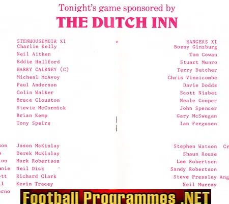 Harry Cairney Testimonial Benefit Match Stenhousemuir 1990