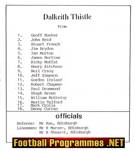 Dalkeith Thistle v Glasgow Rangers 1987 - Benefit Match