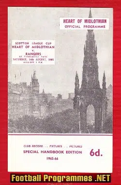 Heart Of Midlothian v Glasgow Rangers 1965