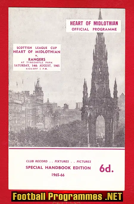 Heart Of Midlothian v Glasgow Rangers 1965