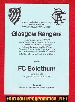 FC Solothurn v Glasgow Rangers 1987 - Switzerland
