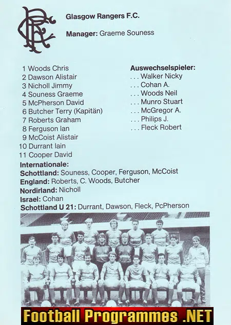 FC Solothurn v Glasgow Rangers 1987 - Switzerland