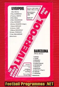 Liverpool v Barcelona 1976 - Semi Final UEFA Cup
