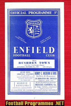 Enfield v Rushden Town 1959 – FA Cup Qualifying