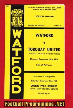 Watford v Torquay United 1966