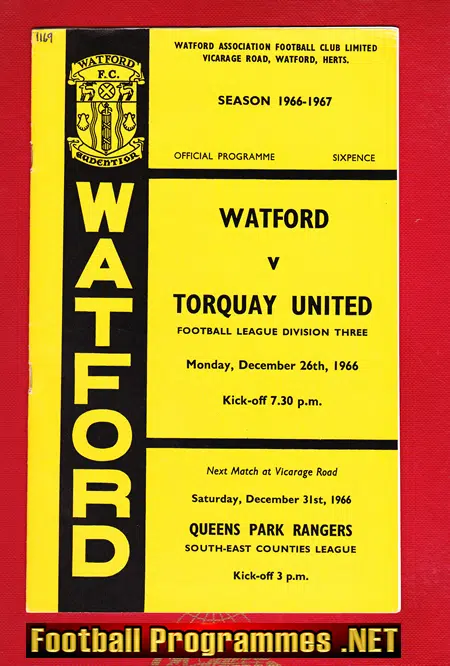 Watford v Torquay United 1966