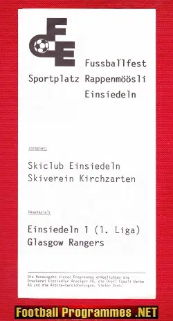 Einsiedeln v Glasgow Rangers 1984 - Swiss Switzerland