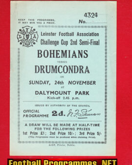 Bohemian v Drumcondra 1943 – Irish Semi Final Leinster