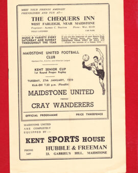Maidstone United v Cray Wanderers 1959 – Kent Senior Cup Replay