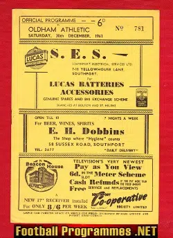 Southport v Oldham Athletic 1961
