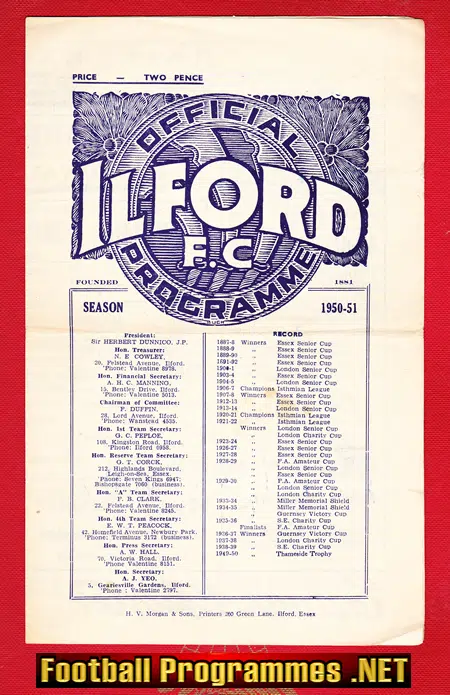 Ilford v Dulwich Hamlet 1950