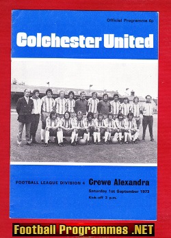 Colchester United v Crewe Alexandra 1973