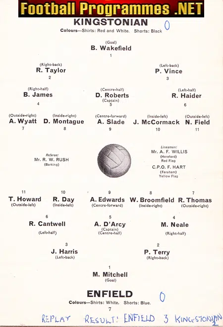 Kingstonian v Enfield 1964 - Amateur Semi Final at Chelsea