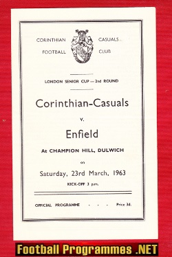 Corinthian Casuals v Enfield 1963 – London Senior Cup