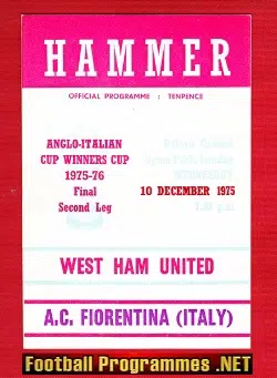 West Ham United v AC Fiorentina 1975 – Anglo Italian Cup Final