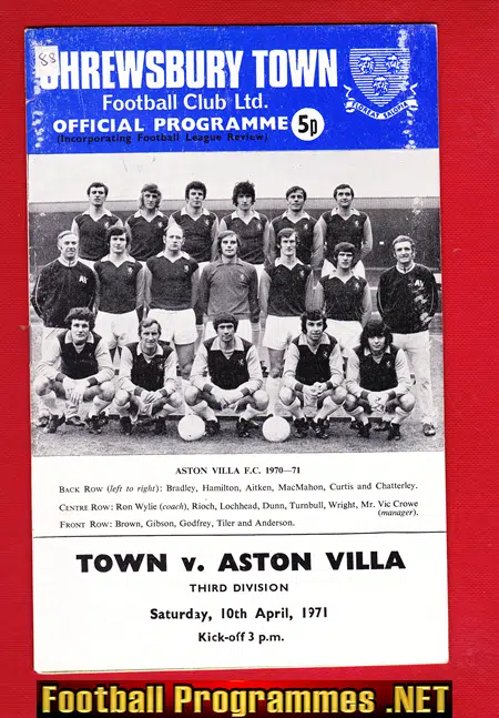 Shrewsbury Town v Aston Villa 1971