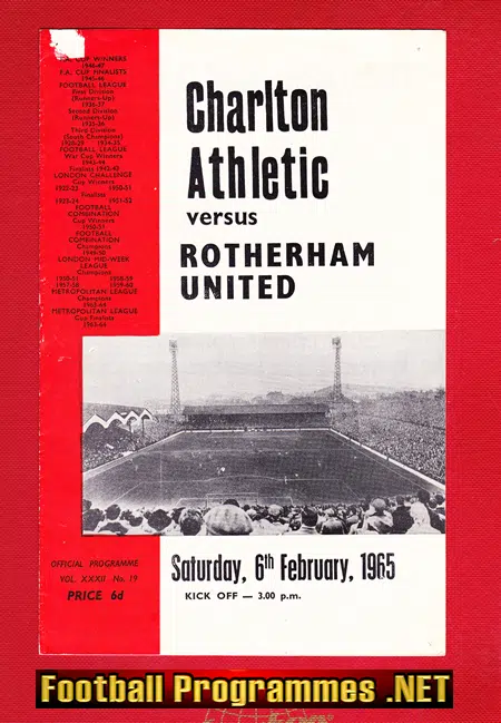 Charlton Athletic v Rotherham United 1965 – to clear