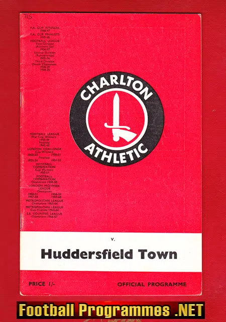Charlton Athletic v Huddersfield Town 1968