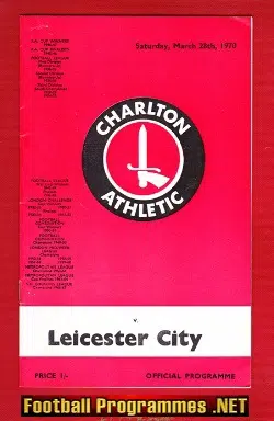 Charlton Athletic v Leicester City 1970