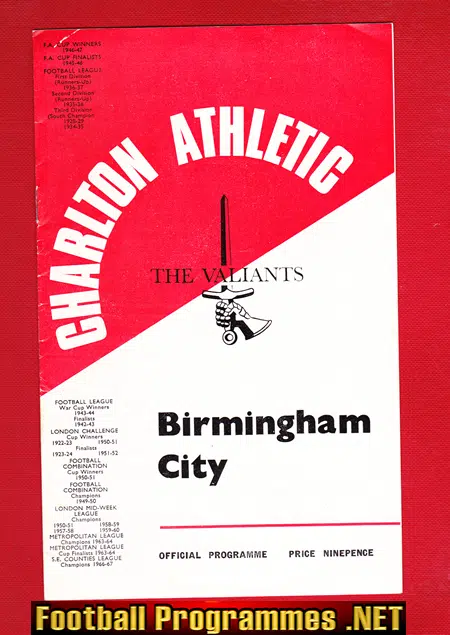 Charlton Athletic v Birmingham City 1967