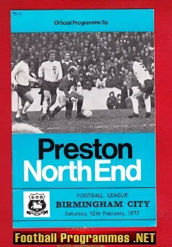 Preston North End v Birmingham City 1972