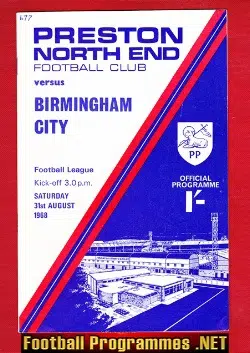 Preston North End v Birmingham City 1968