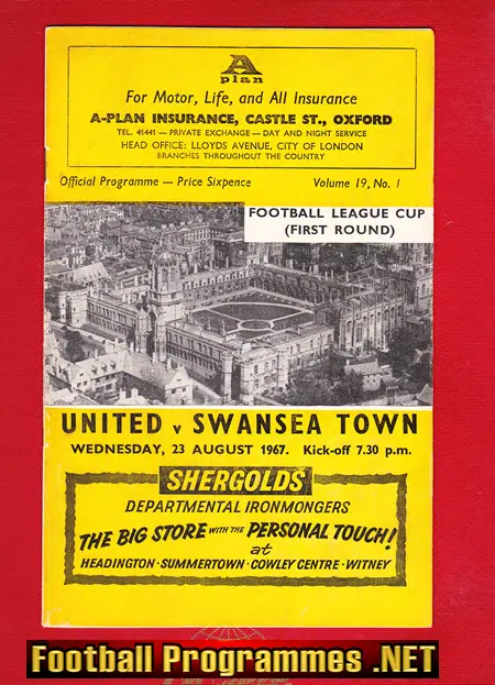 Oxford United v Swansea Town 1967