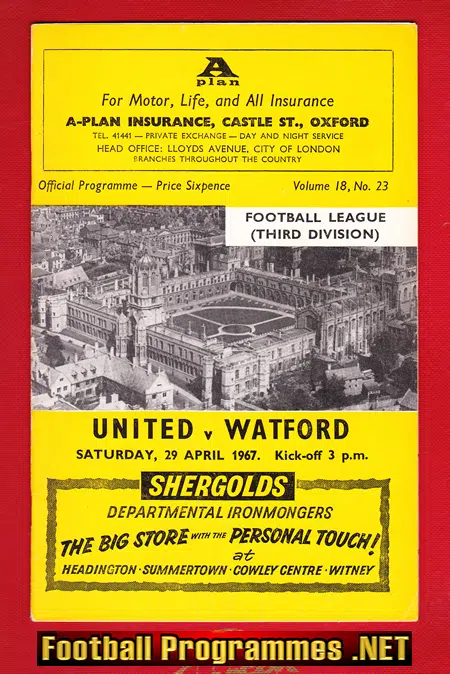 Oxford United v Watford 1967