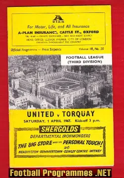Oxford United v Torquay United 1967