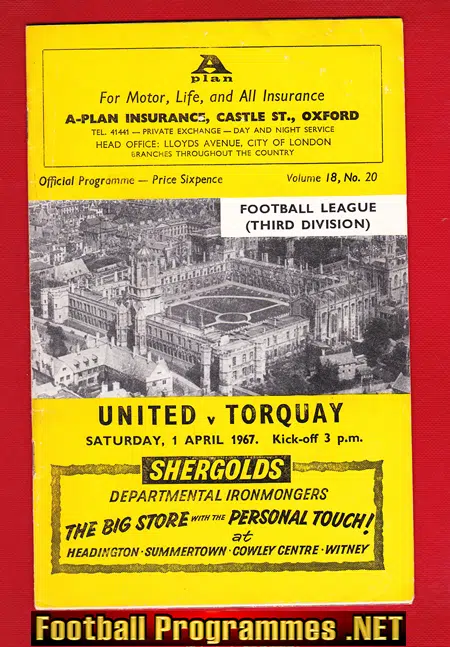 Oxford United v Torquay United 1967