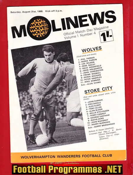 Wolves Wolverhampton v Stoke City 1968