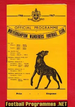 Wolves Wolverhampton v Oldham Athletic 1967