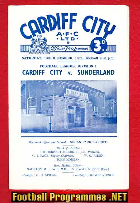 Cardiff City v Sunderland 1952