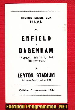 Enfield v Dagenham 1968 – London Senior Cup Final at Leyton