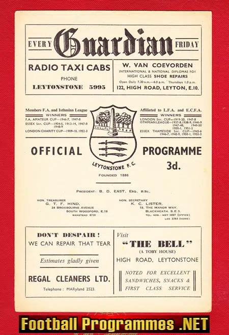 Leytonstone v Wycombe Wanderers 1960