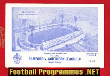 Romford v Southern League X1 1964