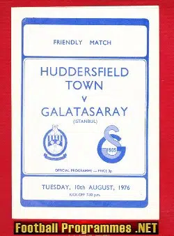 Huddersfield Town v Galatasaray 1976 – Istanbul Turkey Team