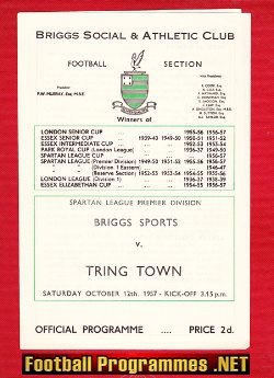 Briggs Sports v Tring Town 1957 – Spartan League