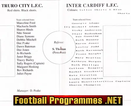 Truro City Ladies v Cardiff 1993 - Womens Football