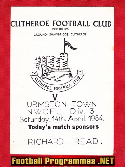 Clitheroe v Urmston Town 1984