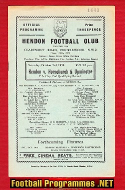 Hendon v Hornchurch Upminster 1959 – FA Cup