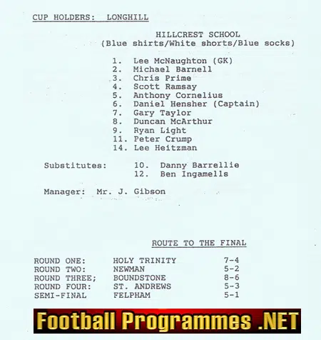 Sussex Schoolboys U13 Final at Eastbourne United 1994