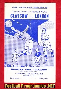 Glasgow v London 1962 - Schoolboys at Hampden Scotland